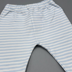 Segunda Selección - Legging Minimimo Talle XXS (0 meses) algodón rayas celeste blanco estrellita (30 cm largo) - tienda online