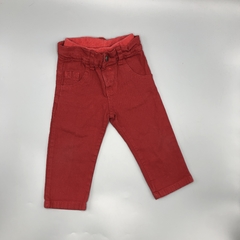 Segunda Selección - Pantalón Crayón Talle 12 meses gabardina rojo (41 cm largo)