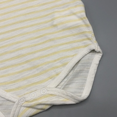 Imagen de Segunda Selección - Body Baby Cottons Talle 3 meses algodón blanco rayas amarillas