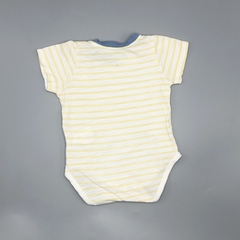 Segunda Selección - Body Baby Cottons Talle 3 meses algodón blanco rayas amarillas en internet