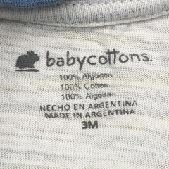 Segunda Selección - Body Baby Cottons Talle 3 meses algodón blanco rayas amarillas - Baby Back Sale SAS