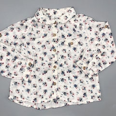 Camisola Zara Talle 6-9 meses fibrana blanca florcita azul rosa - comprar online