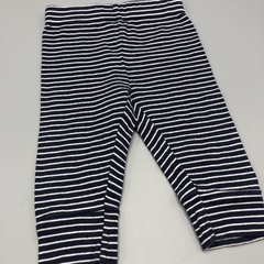 Segunda Selección - Legging Carters Talle 6 meses algodón rayas azul blanco finas (33 cm largo) - tienda online