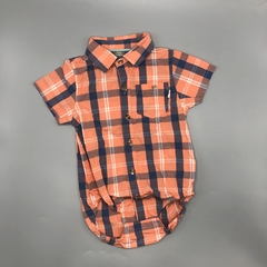 Camisa body Baby Colloky Talle 18-24 meses cuadrillé naranja azul