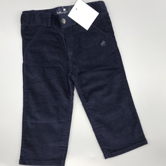Pantalón Baby Cottons Talle 9 meses corderoy fino azul oscuro (40 cm largo) - comprar online