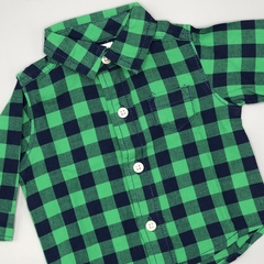 Camisa Carters Talle NB (0 meses) cuadros azules verdes - comprar online