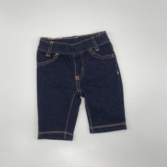 Legging Carters Talle 3 meses algodón simil jeans azul oscuro costuras beige (28 cm largo)