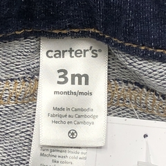 Legging Carters Talle 3 meses algodón simil jeans azul oscuro costuras beige (28 cm largo) - Baby Back Sale SAS