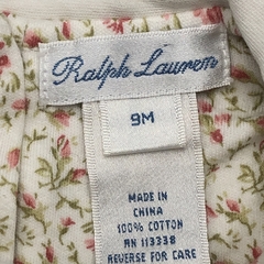 Segunda Selección - Vestido Polo Ralph Lauren Talle 9 meses algodón color crudo mini florcitas frunce - Baby Back Sale SAS