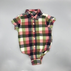 Segunda Selección - Camisa body Baby GAP Talle 6-12 meses lino fino cuadrillé rojo verde azul oscuro