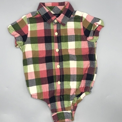 Segunda Selección - Camisa body Baby GAP Talle 6-12 meses lino fino cuadrillé rojo verde azul oscuro - comprar online
