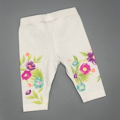 Legging NUEVA Carters Talle 3 meses algodón blanca estampa flores laterales (25 cm largo) en internet