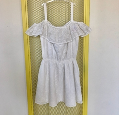 Segunda Selección - Vestido Abercrombie Talle 9-10 años blanco puntilla volados