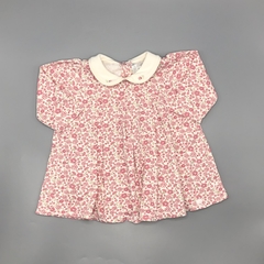 Segunda Selección - Vestido body Baby Cottons Talle 6 meses algodón flores rosa-brodeaux