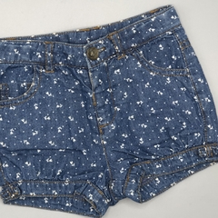 Short Sfera Talle 3-6 meses jean azul florcitas blancas - comprar online