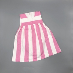 Vestido body Cheeky Talle S (3-6 meses) algodón rayas rosa blanco