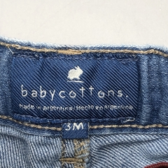 Segunda Selección - Jeans Baby Cottons Talle 3 meses celeste costuras beige (32 cm largo) - Baby Back Sale SAS