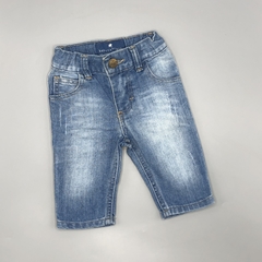 Segunda Selección - Jeans Baby Cottons Talle 3 meses celeste costuras beige (32 cm largo)