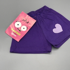 Short NUEVO Owoko Talle 1 (3 meses) purpura liso corazón bordado - comprar online