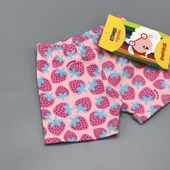 Short NUEVO Owoko Talle 1 (3 meses) algodón y lycra rosa frutillas fucsia - comprar online