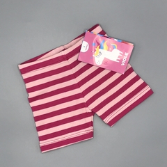 Short NUEVO Owoko Talle 1 (3 meses) algodón y lycra rayas finas fucsia rosa