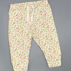 Legging Baby GAP Talle 3-6 meses algodón blanco mini florcitas rosa fluor verde (34 cm largo ) - comprar online