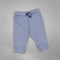 Legging Carters Talle 3 meses algodón rayas azul balnco (30 cm largo)