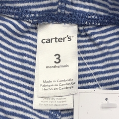 Legging Carters Talle 3 meses algodón rayas azul balnco (30 cm largo) - Baby Back Sale SAS