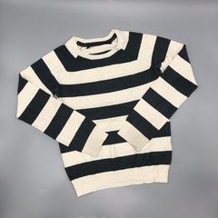 Segunda Selección - Sweater Little Akiabara Talle 8 años hilo rayas color crudo