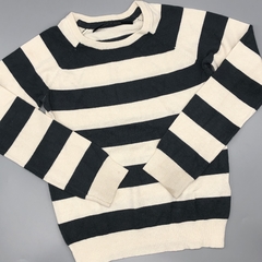 Segunda Selección - Sweater Little Akiabara Talle 8 años hilo rayas color crudo - comprar online