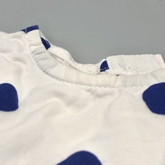 Imagen de Segunda Selección - Vestido Benetton Talle 9-12 meses fibrana blanca lunares azul
