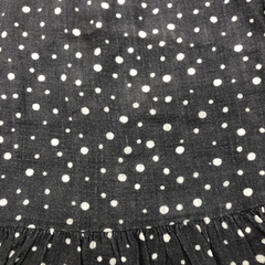 Segunda Selección - Vestido Zara Talle 12-18 meses lino gris oscuro lunares blancos volados - tienda online