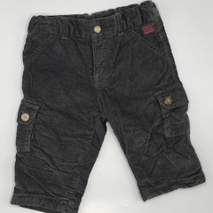 Pantalón Minimimo Talle M (6-9 meses) corderoy gris oscuro bolsillos laterales (inteiror algodón) - comprar online