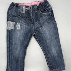 Jeans Yamp Talle 6 meses azul oscuro localizado costura beige abotonado (interior algodón - 40 cm largo) - comprar online