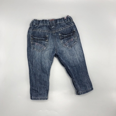 Jeans Yamp Talle 6 meses azul oscuro localizado costura beige abotonado (interior algodón - 40 cm largo) en internet