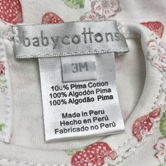 Segunda Selección - Enterito Baby Cottons Talle 3 meses algodón blanco frutillitas volados - tienda online