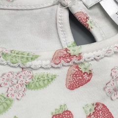 Imagen de Segunda Selección - Enterito Baby Cottons Talle 3 meses algodón blanco frutillitas volados