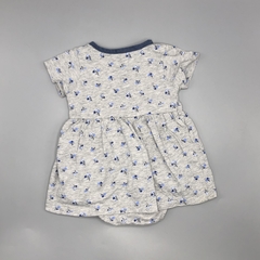 Segunda Selección - Vestido body Carters Talle 6 meses algodón gris mini florcitas azul celeste en internet