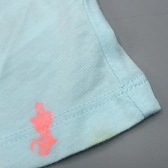 Segunda Selección - Remera Carters Talle 9 meses algodón celeste nena rosa fluo volados