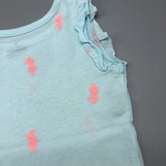 Segunda Selección - Remera Carters Talle 9 meses algodón celeste nena rosa fluo volados - Baby Back Sale SAS