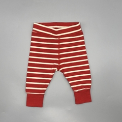Legging Little Akiabara Talle 3 meses algodón rayas rojo color crudo (31 cm largo)