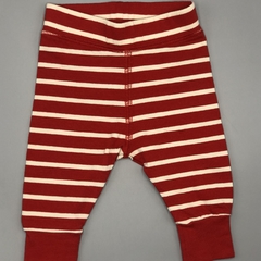 Legging Little Akiabara Talle 3 meses algodón rayas rojo color crudo (31 cm largo) - comprar online