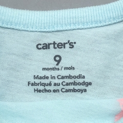 Segunda Selección - Remera Carters Talle 9 meses algodón celeste nena rosa fluo volados - Baby Back Sale SAS