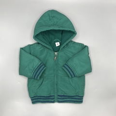 Campera Yamp Talle 6 meses inflable verde rayas azul (interior micropolar)