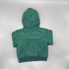 Campera Yamp Talle 6 meses inflable verde rayas azul (interior micropolar) - Baby Back Sale SAS