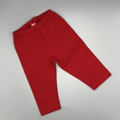 Legging NUEVO Talle 6-9 meses Largo 39cm - rojo liso - cintura angosta