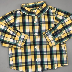 Camisa OshKosh Talle 12 meses batista cuadrillé amarillo verde blanco - comprar online