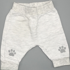 Segunda Selección - Jogging Cheeky Talle XS (0 meses) algodón rayas blanco gris huellas (28 cm largo) - comprar online