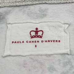 Campera Paula Cahen D Anvers Talle 8 años algodón color crudo flores rosa (con frisa) - tienda online
