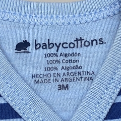 Segunda Selección - Bata Baby Cottons Talle 3 meses algodón rayas celeste azul nene nieve - Baby Back Sale SAS